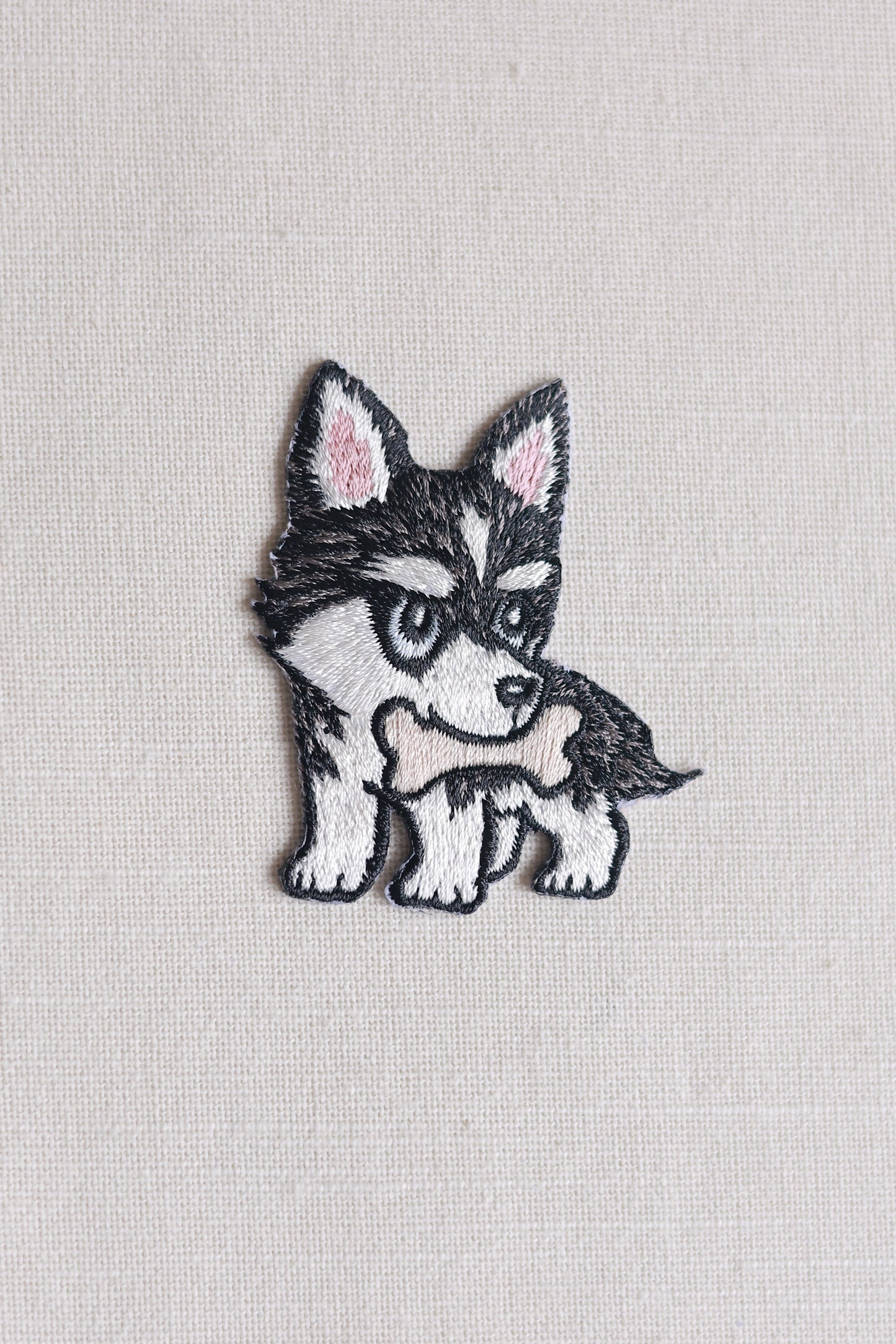 Husky Embroidered Patches