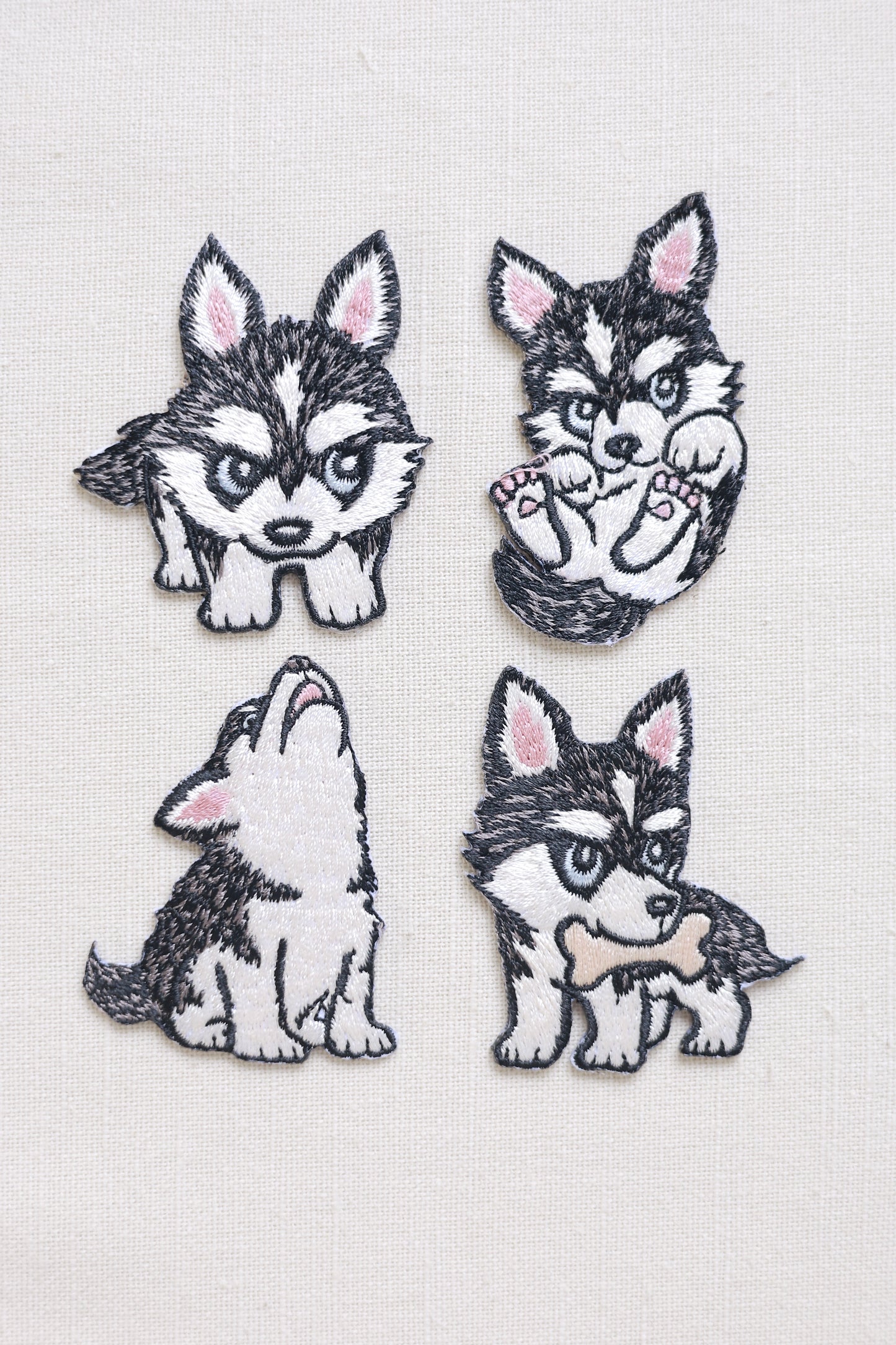 Husky Embroidered Patches