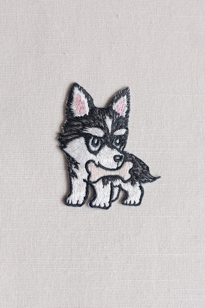 Husky Embroidered Patches