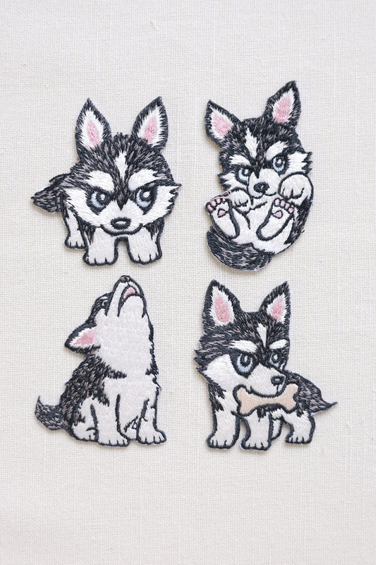 Husky Embroidered Patches