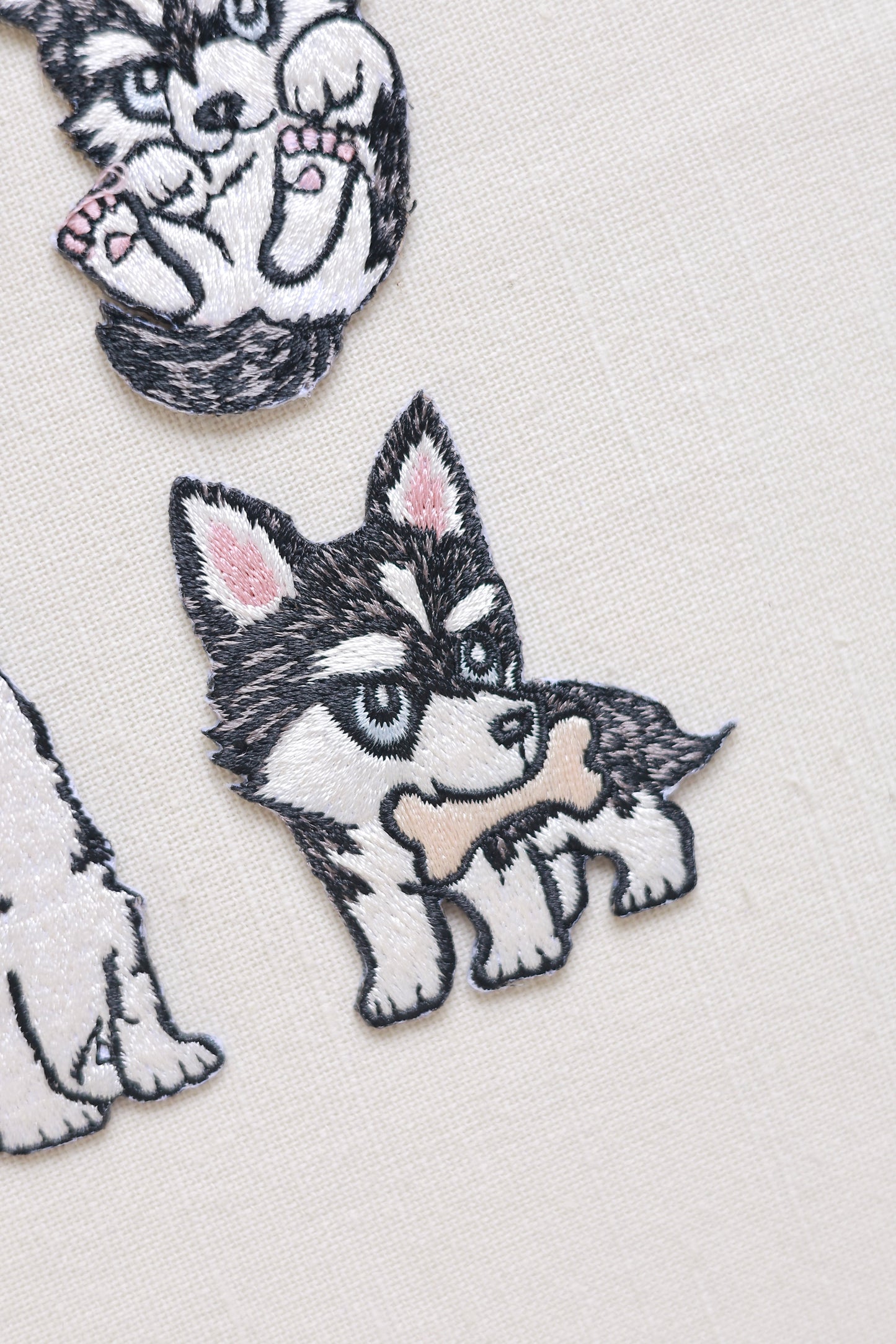 Husky Embroidered Patches