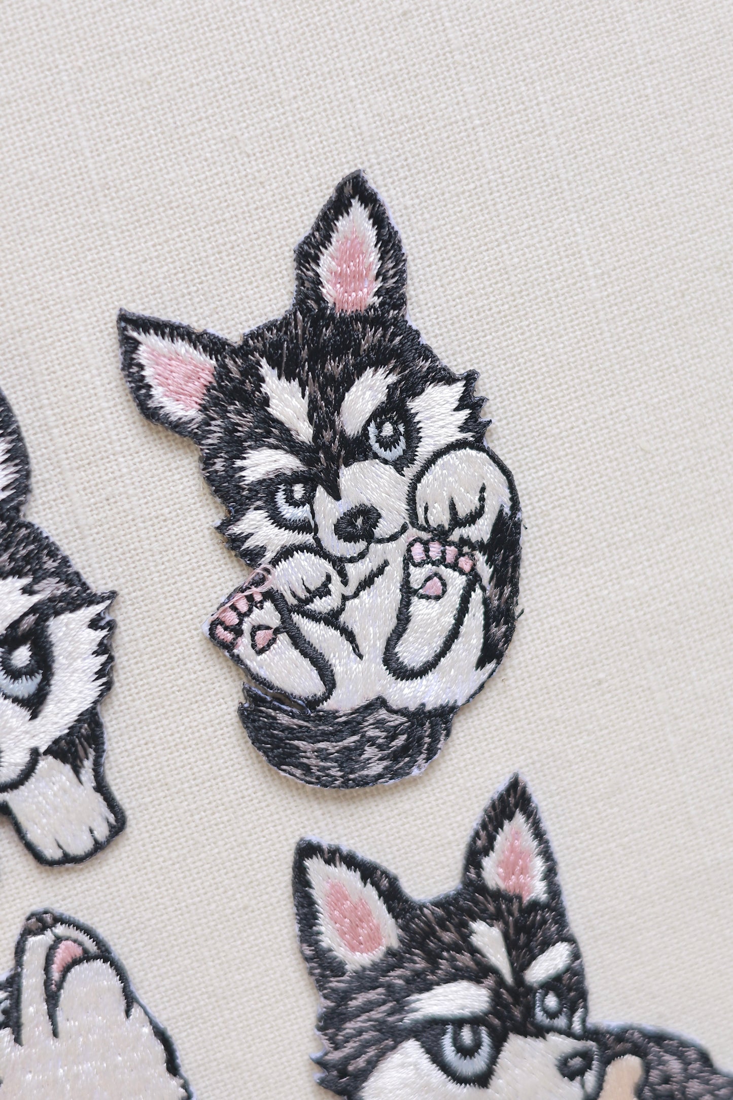 Husky Embroidered Patches