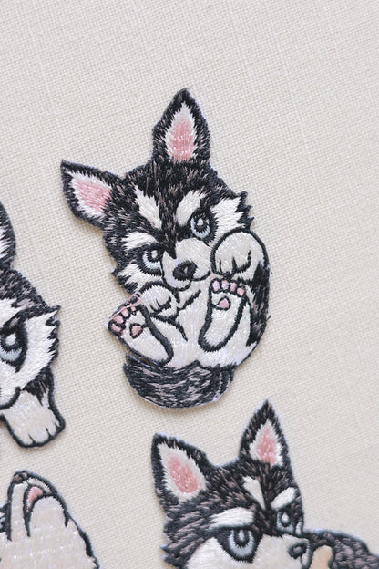 Husky Embroidered Patches